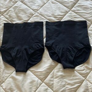 Black Seamless High-Waisted Shapewear Briefs set of 2